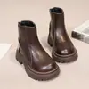 Botas Martin 2026 outono e inverno novas botas curtas infantis, botas de couro acolchoadas para meninas, botas de neve para crianças de médio e grande porte, botas versáteis
