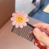 Peine para el cabello roto en la parte posterior de la cabeza de los niños, peine con inserto de flor para niña, horquilla de acabado con flequillo para niña de celebridades de Internet 2022