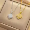 Internet Celebrity Ins Style Elegante Zircônio Completo Colar de Trevo de Quatro Folhas Feminino Luz Luxo High-end Moda Nova Clavícula Pingente de Corrente