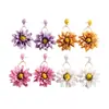 Pendientes de Acero con Flor de Tejido de Rafia Transfronterizos Europeos y Americanos Estilo Vacaciones en la Playa Pendientes de Moda Pendientes Personalizados de Alta Gama