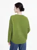 Blusa de tricô casual de outono, versátil, de corte solto com ombros caídos e mangas morcego, modeladora e elegante, versátil, estilo Issey Miyake