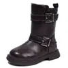 Botas tipo Martin de estilo británico para niñas, nueva colección otoño/invierno 2026, botas de media caña de suela blanda para niños, botas de montar con cremallera lateral para niños mayores