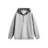 Marca de moda americana para hombre Beijie, primavera 2025, nueva sudadera retro corta a cuadros con capucha y cuello medio abierto.