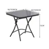 Mesa plegable sencilla con tablero de vidrio templado, mesa de comedor para balcón, mesa de ocio para apartamentos pequeños, mesa redonda o cuadrada para montar puestos