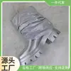 Botines de Moda Botines Punta Redonda 2023 Nuevos para Mujer Tacón Grueso Impermeables Plataforma Plata Clásico