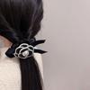 Cuerda para el cabello con flor de camelia, banda para el cabello de intestino grueso de celebridad de internet, cuerda para el cabello con banda elástica, lazo de cinta para atar el cabello para mujer, accesorios para el cabello