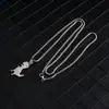 Pingente Pequeno de Dinossauro Desenho Animado Fofo Colar de Aço Titânio Estilo de Rua Ins Personalidade Masculina e Feminina Corrente Longa Simples de Lã para Mulheres