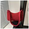 Bolsa de Mão Pelúcia Grande Capacidade 2025 Novo Estilo Texturizada Fashionável Fofa Distinta Estilosa Fofa de Ombro para Mulheres