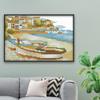 Comercio exterior suministro serie paisaje costero Barco de playa Nuevo Hilo de bordar punto de cruz bordado sala de estar bordado paquete de material decorativo