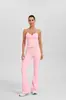 Conjunto de yoga ZORA con top halter y pantalón de campana dfyn, conjunto de fitness para mujer, conjunto deportivo, conjuntos de yoga