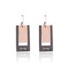 Nuevos pendientes geométricos rectangulares de acero de titanio mate de dos colores pendientes mate exagerados para mujer adornos de oro rosa fabricantes