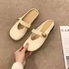 Zapatos de Media Punta sin Cordones para Mujer Baotou 2026 Verano Nuevos Sandalias Casuales Retro Mary Jane Francesas