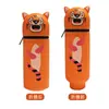 Nova Estojo de Lápis Infantil Silicone Cola Estojo de Lápis DIY Padrão Fofo Estojo de Lápis Panda Gigante Caneta Desenho Animado Fofo