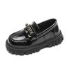 Sapatos de princesa para meninas, mocassins de primavera de 2022, sapatos de couro preto para meninas, sapatos infantis simples e elegantes