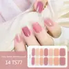 Adesivos para Manicure em Gel Sem Luz de 14 Dedos Popular na Temu Transfronteiriça Adesivos de Unha à Prova d'Água de Longa Duração