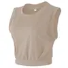 Blusa deportiva sin mangas para mujer, estilo corto y holgado, para yoga, para correr, fina