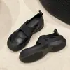 Versión en Stock~Zapatos Mary Jane Deportivos de Suela Gruesa Casual con Tira Cruzada, Zapatos Planos de Ballet Retro con Punta Redonda, Zapatos de Salón Poco Profundos para Mujer