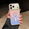 Funda magnética para teléfono Apple 18 con patrón de ondas, adecuada para iPhone 17 Pro Max, cambio de color aurora, funda protectora anticaídas 16