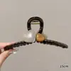 Presilha de Tubarão em Acrílico Cor de Café com Toque de Luxo, Presilha de Cabelo Única e Bonita, Presilha de Cabelo Exquisite para a Parte de Trás da Cabeça, Presilha Estilo Coreano