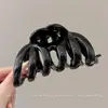 Para cabelos grossos, presilha de tubarão acrílica da moda, presilha de cabelo francesa fofa em formato de coração, presilha de garra com laço elegante para mulheres