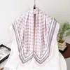 Bufanda de seda impresa de lujo con letras 90 cm sarga de seda bufanda clásica elegante para mujer versátil nuevo pañuelo chal pañuelo para la cabeza
