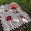 Manta de picnic de moda para acampar al aire libre, alfombrilla a prueba de humedad, manta de picnic impermeable portátil para playa, alfombrilla de suelo para césped de picnic en el parque