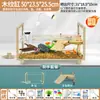 Aquário de Vidro para Tartarugas para Uso Doméstico na Sala de Estar, Tanque de Criação Universal com Plataforma para Tomar Sol, Aquário Ecológico Paisagístico para Peixes Pequenos, Tanque de Criação Mista para Peixes e Tartarugas