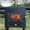 Fogareiro de cassete para exterior, fogareiro portátil de camping, fogão a lenha, grelha de churrasco, fogão com chaminé, fogareiro de aço inoxidável para barraca de camping