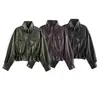 Venta al por mayor para comercio exterior 2026 Moda europea y americana chaqueta holgada de efecto piel con cintura ajustable para mujer F612735