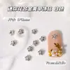 Decorações de Arte para Unhas em Liga Metálica Florzinhas Coloridas com Diamantes Cintilantes, Populares no Japão e Coreia, Flor de Pérola Flor de Cinco Pétalas Acessórios para Unhas DIY