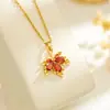 Venta Caliente de Tiktok Verano Collar de Hoja de Acero de Titanio para Mujer, Diseño de Nicho, Cadena Exquisita Pequeña de Hoja Simple y Sofisticada para Clavícula