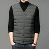 Otoño Nuevo Chaleco de Hombre con Cuello en V 90 Plumón de Pato Blanco Nuevo Coreano para Hombre Chaqueta Corta de Plumón Ligera para Jóvenes