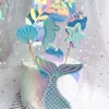 Decoração de bolo de cozimento Oceano Vento Pearl Concha Estrela do Mar Hippocampus Fishtail Cake Decoração Cartão Conjunto de Papel