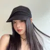 Lado Coração Yan ~ Elegante Algodão Linho Japonês Respirável Grande Touca Envolvente Boné para Frente Touca Feminina Boina Pequena