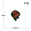 Parche Bordado de Computadora Flor Rosa Café Rojo-marrón Parche de Tela Bordada Parche Decorativo para Ropa Zapatos Sombreros En Stock Venta al por Mayor