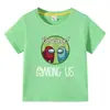 Ropa infantil Among Us camiseta de verano de manga corta para niños y niñas camiseta básica de dibujos animados camiseta de manga corta para bebé top de moda