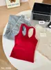 Nuevo Estilo Dulce y Picante Espalda Cruzada Sexy Primavera y Verano Versátil Camiseta sin Mangas para Mujer con Almohadillas en el Pecho, Top Exterior sin Mangas para Mujer