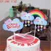 Nueva Decoración de Estrella Arcoíris Colorida Fiesta de Cumpleaños Boda Temática Postre Pastel Decoración de Tarjeta