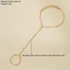 Pulsera de Cadena Nueva Transfronteriza Europea y Americana Verano Moda Creativa Cadena de Dedo Minimalista para Mujer Cadena Aplanada Pulsera de Dedo