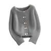 Suéter Francês Suave e Delicado para Mulheres 2024 Inverno Novo Estilo Quente Tricotado Cardigan Top Moderno