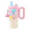 Conejo de Tarjeta Lindo Jumbo Nueva Taza Aislante Súper Linda con Popote Taza Rompehielos de Alto Valor Gran Capacidad Revestimiento Interior Taza de Agua