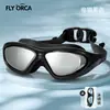 Gafas de Natación de Silicona, Marco Grande Electroplateado de Alta Definición, Antivaho, Impermeables, con Tapones para los Oídos Integrados, Gafas de Natación Unisex