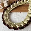 Acessórios de Renda Plissada com Bolinhas Pretas e Rosas de Camada Dupla Material DIY Feito à Mão Tábua de Pintura Fita Acessórios de Cabelo Material para Caderno Decorativo