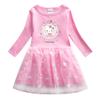 Vestido de otoño para niñas, ropa de otoño 2022, primavera y otoño, nuevo estilo occidental para niños, falda de gato KT, falda de primavera de manga larga para niñas