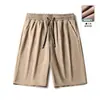 Pantalones Cortos de Verano Five-bomb Pantalones Deportivos Finos para Hombre Sueltos Negros de Seda de Hielo Pantalones Cortos para Hombre