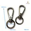 Herrajes para equipaje directo de fábrica gancho correa de hombro gancho de metal hebilla para perro aleación de zinc colgante plateado cola redonda placa negra pavonada hebilla