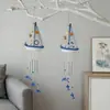 Sino de Vento Criativo Estilo Oceano Transfronteiriço Barco Decoração de Velheiro para Casa Modelo de Velheiro de Madeira Barco Pequeno de Madeira Pingente Aéreo