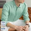 Camisa de Lino Puro Importada de Manga Larga, Estilo Old Money, Lujo Ligero, Material 100% Lino, Tacto de Alta Gama, Cuello de Solapa, Capa Interior