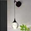 Lustre de Cabeceira do Quarto Principal, Pequeno Lustre de Cristal Inspirado em Design, Luminária Moderna Minimalista de Luxo Leve para Sala de Jantar, Luminária de Parede para Fundo da Sala de Estar