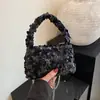 Bolso de Lentejuelas Versátil en Blanco y Negro con un Ambiente Elegante, Bolso de Mano Exquisito para Mujer, Se Puede Usar como Bolso de Hombro o Cruzado, Adecuado para el Viaje Diario, Bolso Pequeño de Lentejuelas